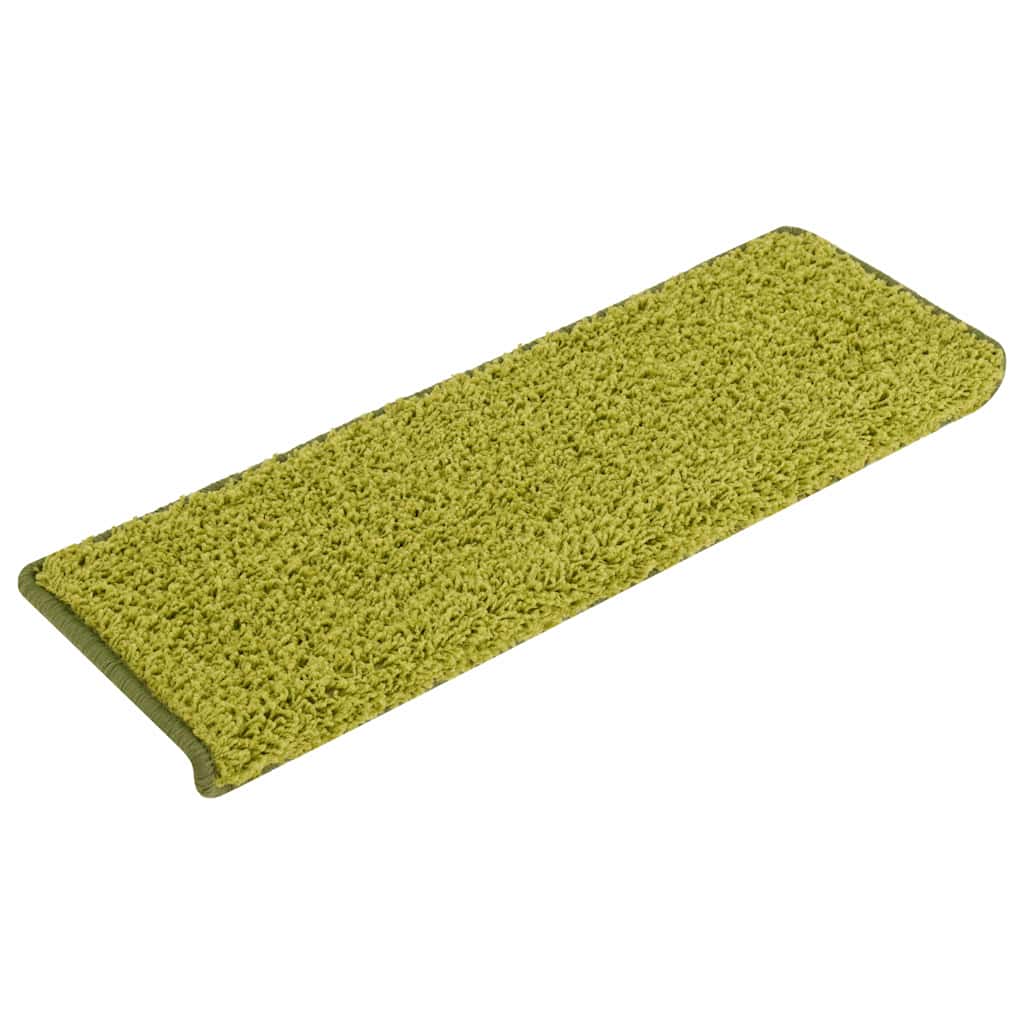 Stair Mats 15 pcs 65x21x4 cm Green Rectangular Edge