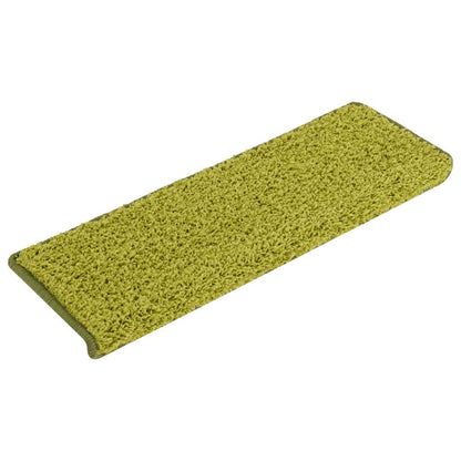 Stair Mats 15 pcs 65x21x4 cm Green Rectangular Edge