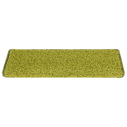 Stair Mats 15 pcs 65x21x4 cm Green Rectangular Edge