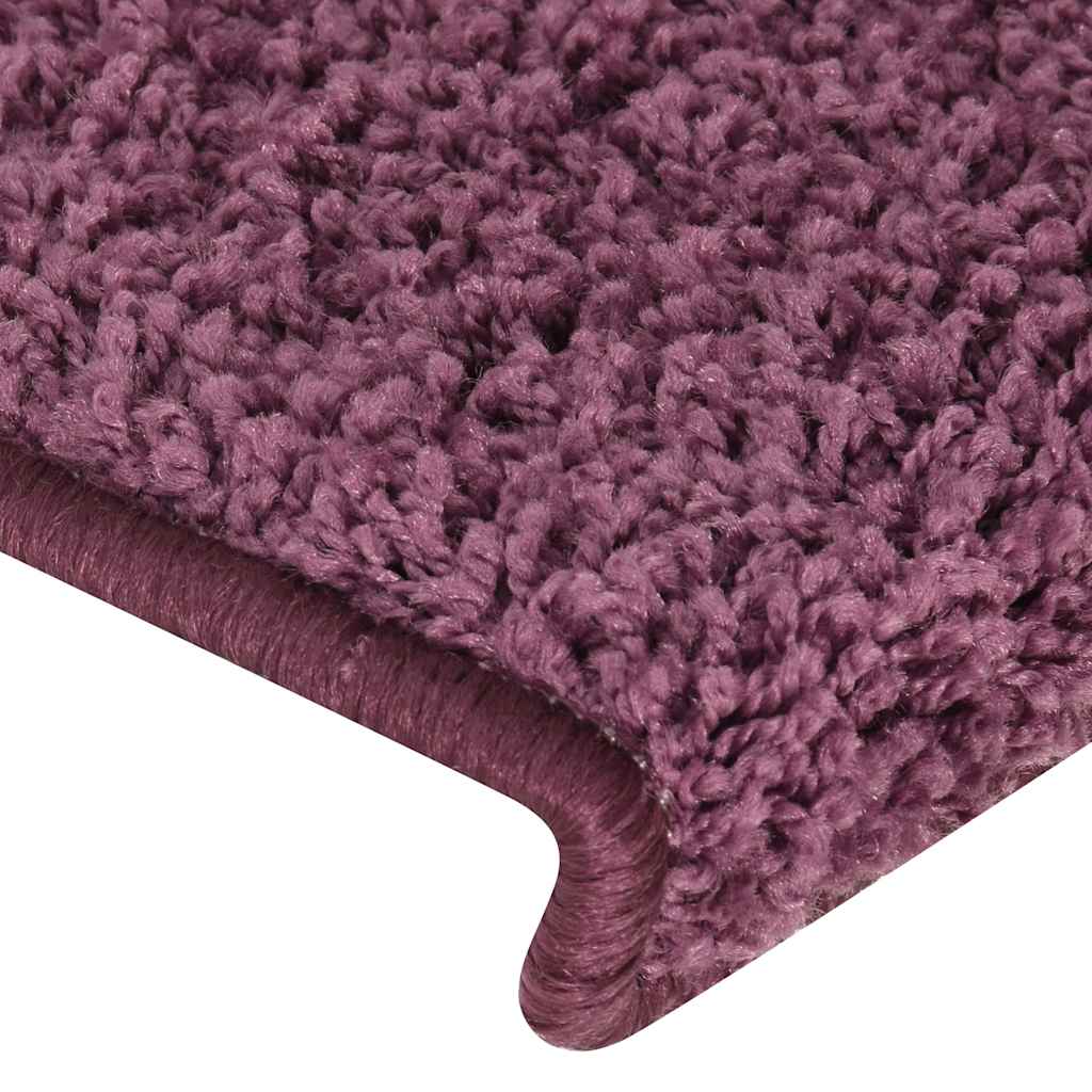 Stair Mats 15 pcs 65x21x4 cm Dark Purple Rectangular Edge