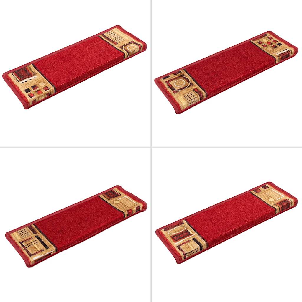 Stair Mats Self-adhesive 15 pcs 65x21x4 cm Red