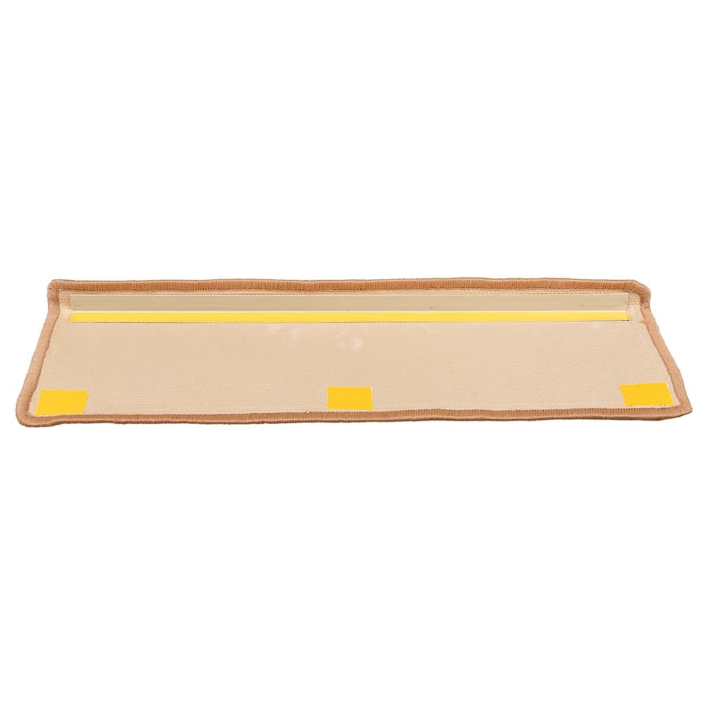 Stair Mats Self-adhesive 15 pcs 65x21x4 cm Beige