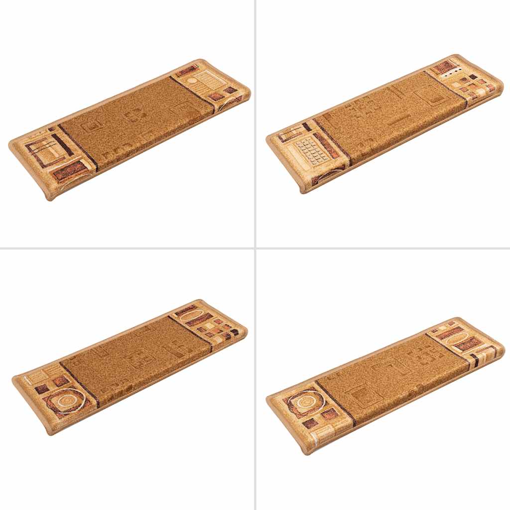 Stair Mats Self-adhesive 15 pcs 65x21x4 cm Beige