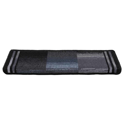 Stair Mats Self-adhesive 15 pcs 65x21x4 cm Black and Grey