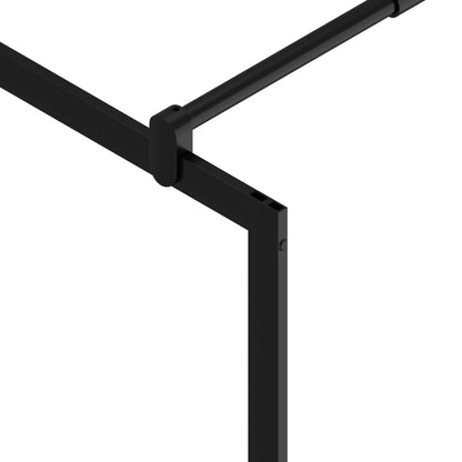 Walk-in Shower Wall with Clear ESG Glass Black 115x195 cm