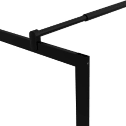 Walk-in Shower Wall with Tempered Glass Black 80x195 cm