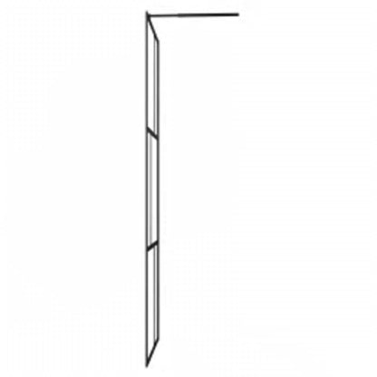 Walk-in Shower Wall with Tempered Glass Black 90x195 cm