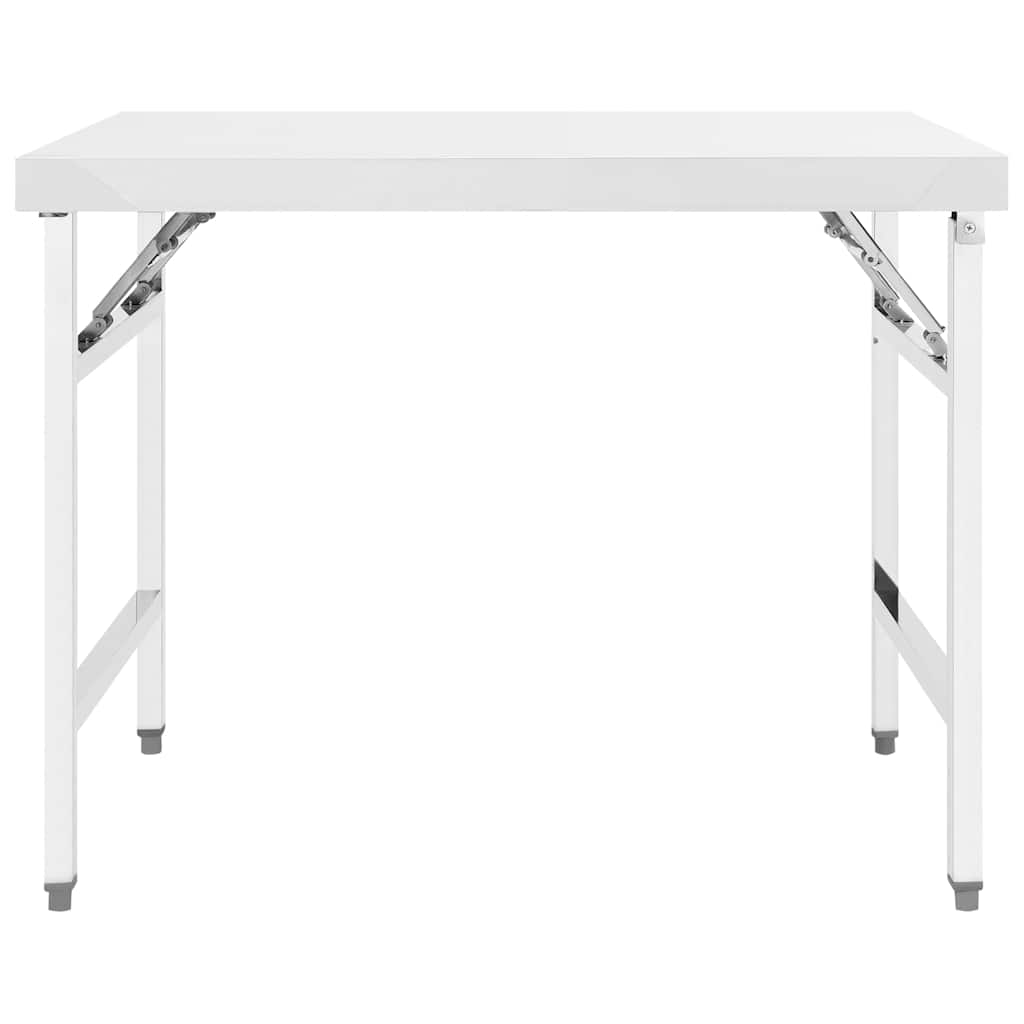 Kitchen Folding Work Table 100x60x80 cm Stainless Steel