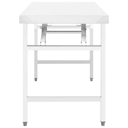 Kitchen Folding Work Table 100x60x80 cm Stainless Steel