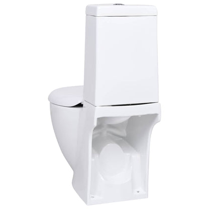 WC Ceramic Toilet Bathroom Round Toilet Bottom Water Flow White
