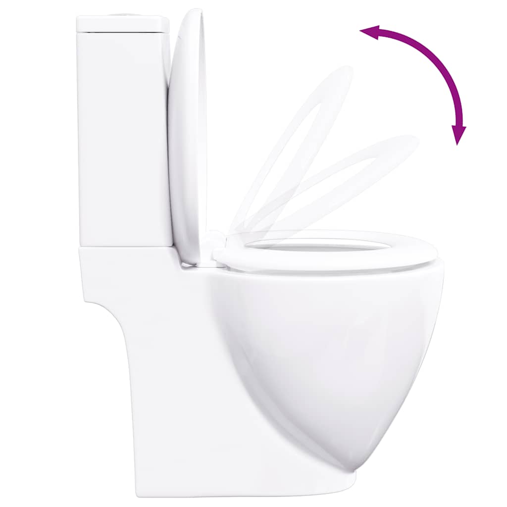 WC Ceramic Toilet Bathroom Round Toilet Bottom Water Flow White