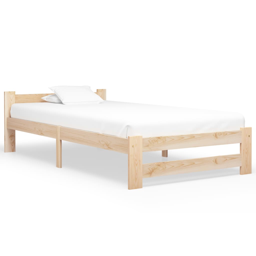 Bed Frame | Natural Wood | Solid Pine Wood, Plywood | Single | Tough