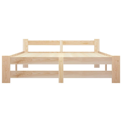 Bed Frame without Mattress Solid Pine Wood 140x200 cm