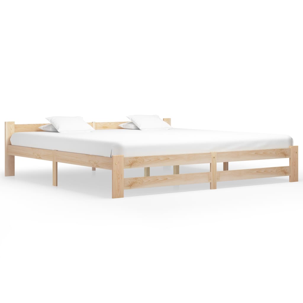 Bed Frame | Natural Wood | Solid pine wood, Plywood | Double | Durable