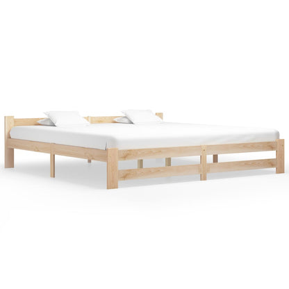 Bed Frame | Natural Wood | Solid pine wood, Plywood | Double | Durable