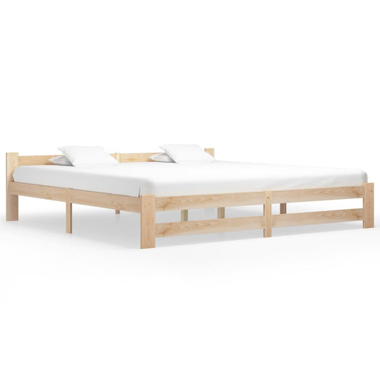 Bed Frame | Natural Wood | Solid pine wood, Plywood | Double | Durable