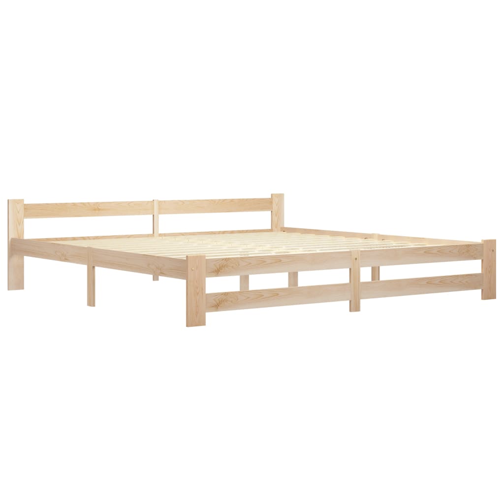 Bed Frame | Natural Wood | Solid pine wood, Plywood | Double | Durable
