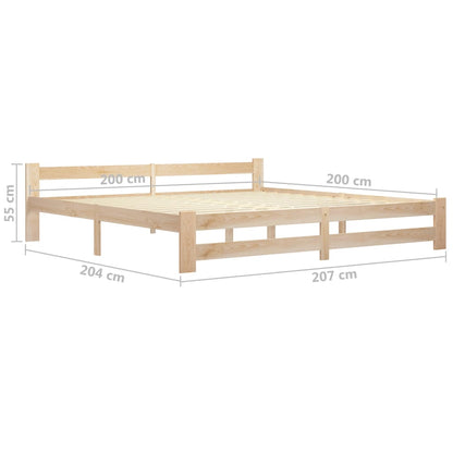 Bed Frame | Natural Wood | Solid pine wood, Plywood | Double | Durable