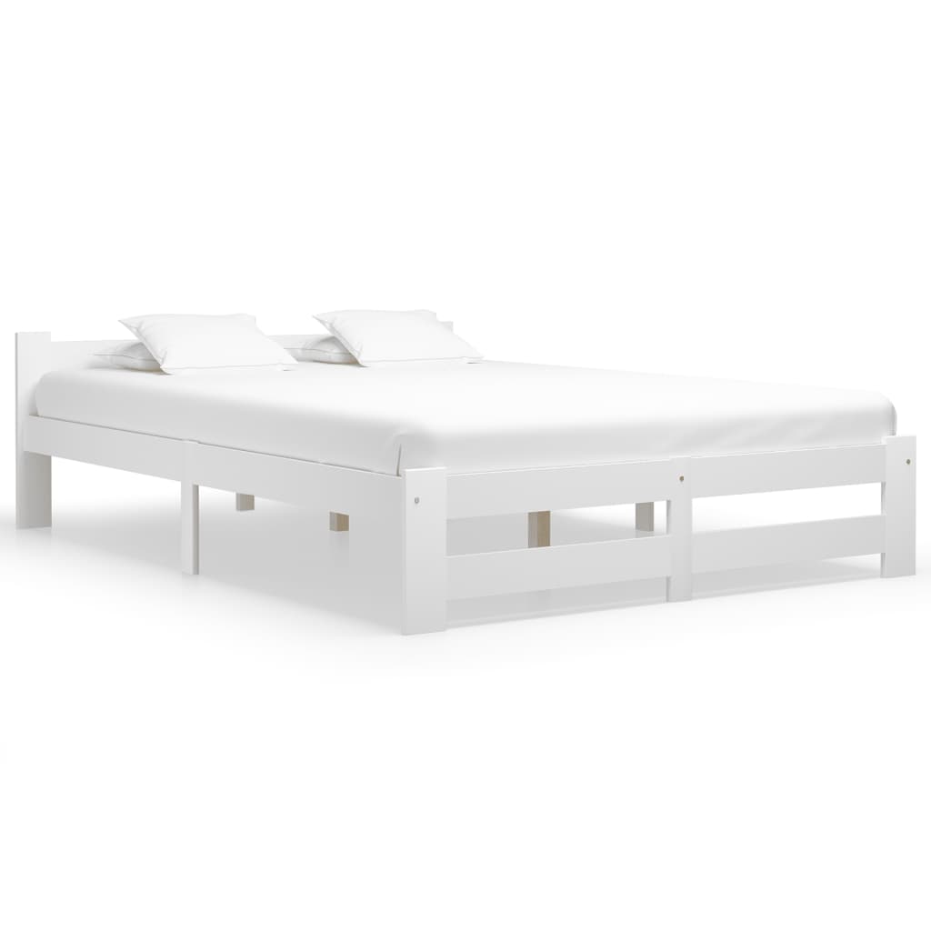 Bed Frame | White | Solid pine wood, plywood | 160x200 cm |  Durable