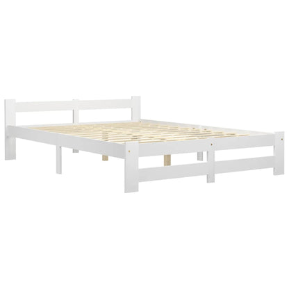 Bed Frame | White | Solid pine wood, plywood | 160x200 cm |  Durable