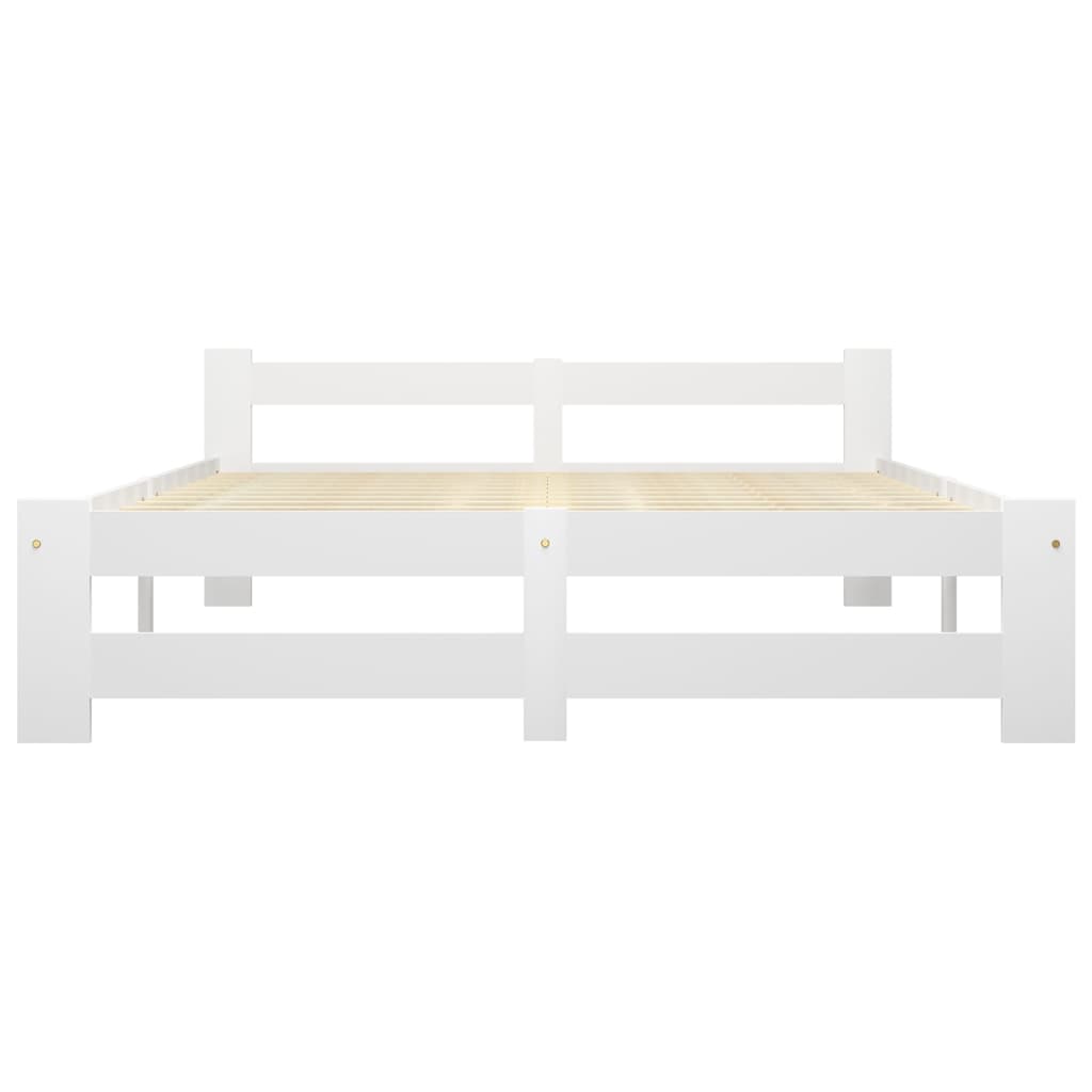 Bed Frame | White | Solid pine wood, plywood | 160x200 cm |  Durable