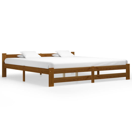 Bed Frame | Honey brown | Solid pine wood, plywood | 200x200 cm | Durable