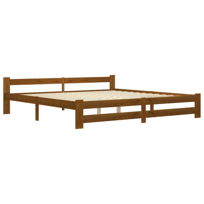 Bed Frame | Honey brown | Solid pine wood, plywood | 200x200 cm | Durable