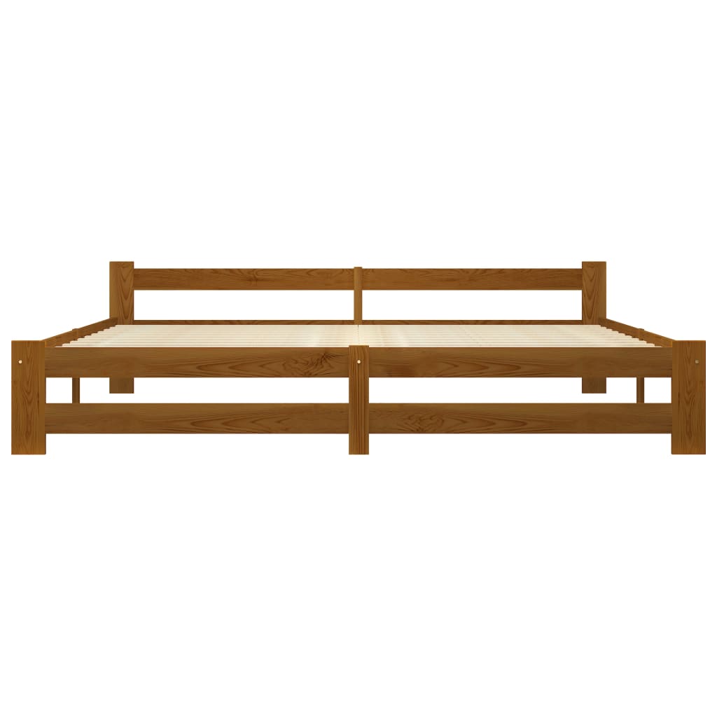 Bed Frame | Honey brown | Solid pine wood, plywood | 200x200 cm | Durable