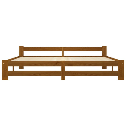 Bed Frame | Honey brown | Solid pine wood, plywood | 200x200 cm | Durable