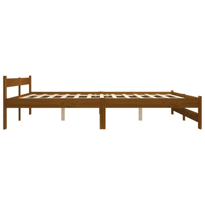 Bed Frame | Honey brown | Solid pine wood, plywood | 200x200 cm | Durable