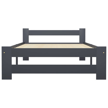 Bed Frame | Dark Grey | Solid Pine Wood, Plywood | Single | Durable