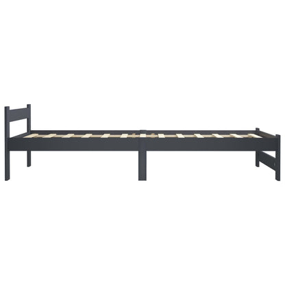 Bed Frame | Dark Grey | Solid Pine Wood, Plywood | Single | Durable