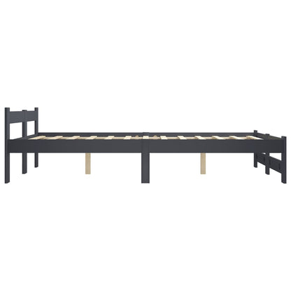 Bed Frame | Dark Grey | Solid Pine Wood, Plywood | Double | Durable