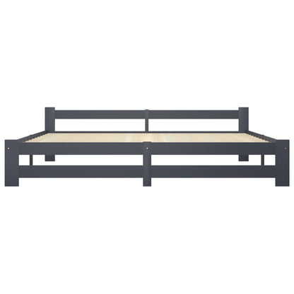 Bed Frame | Dark Grey | Solid pine wood, plywood | Double | Durable