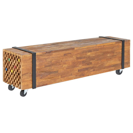 TV Stand 110x30x32.5 cm Solid Teak Wood