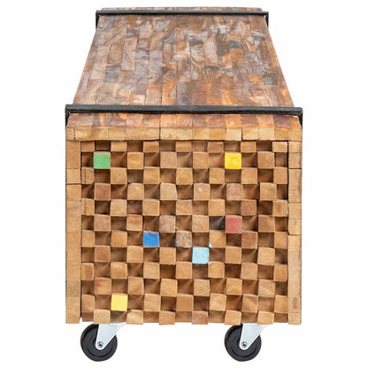 326173 vidaXL TV Stand 110x30x32,5 cm Solid Teak Wood