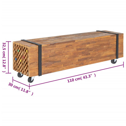 326173 vidaXL TV Stand 110x30x32,5 cm Solid Teak Wood