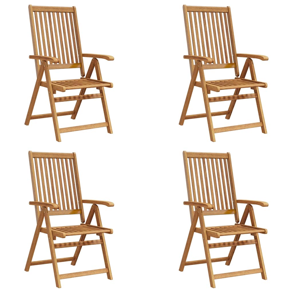 Garden Chair | Set of 4 | Natural Brown | Solid acacia wood | Medium