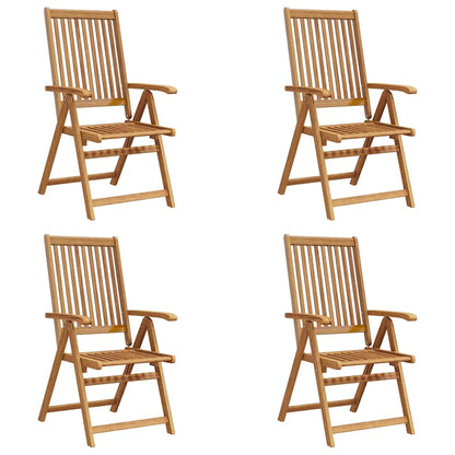 Garden Chair | Set of 4 | Natural Brown | Solid acacia wood | Medium
