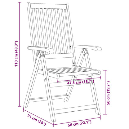 Garden Chair | Set of 4 | Natural Brown | Solid acacia wood | Medium