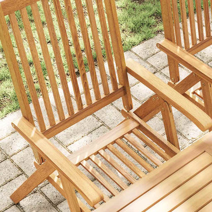 Garden Chair | Set of 6 | Brown | Solid Acacia Wood | Standard | Foldable