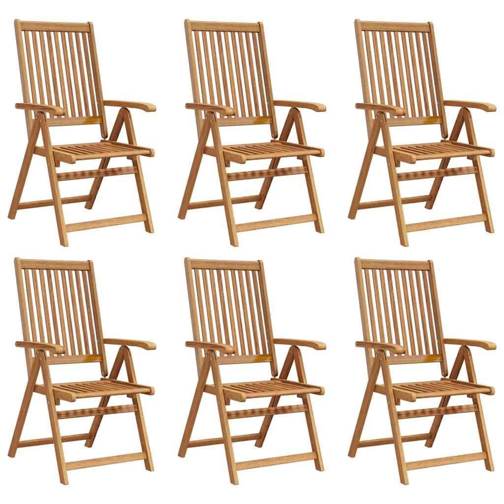 Folding Chairs 6 pcs Solid Acacia Wood