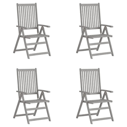 Garden Reclining Chairs 4 pcs Grey Solid Acacia Wood