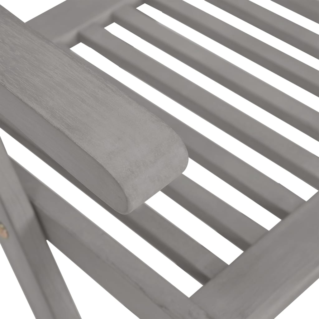 Garden Chair | Set of 6 | Grey | Solid Acacia Wood | Standard | Foldable