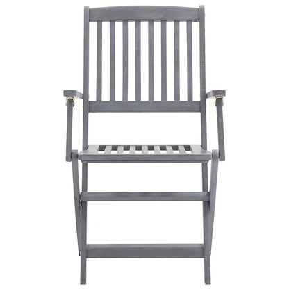 Outdoor Chair | Set of 6 | Grey | Solid Acacia wood | Standard | Foldable