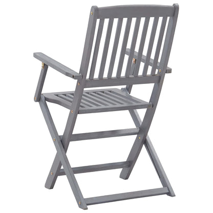 Outdoor Chair | Set of 6 | Grey | Solid Acacia wood | Standard | Foldable