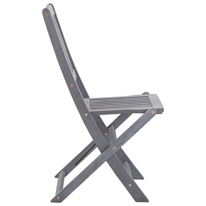 Outdoor Chair | Set of 6 | Grey | Solid Acacia Wood | Medium | Foldable