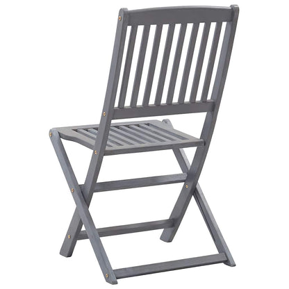 Outdoor Chair | Set of 6 | Grey | Solid Acacia Wood | Medium | Foldable