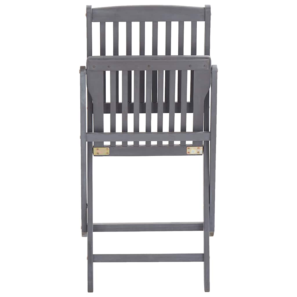 Outdoor Chair | Set of 6 | Grey | Solid Acacia Wood | Medium | Foldable