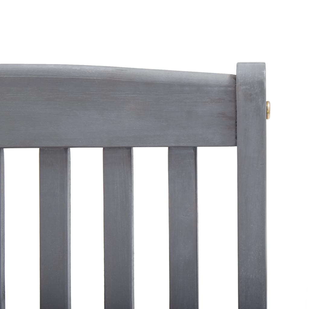 Outdoor Chair | Set of 6 | Grey | Solid Acacia Wood | Medium | Foldable